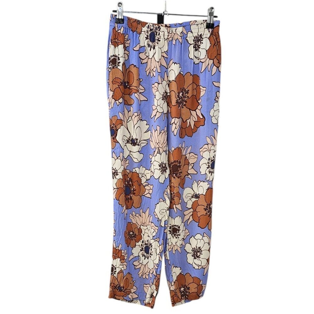 Aritzia Wilfred Overture Pant, Floral, Soft Iris, Stretch Waist, Size XS